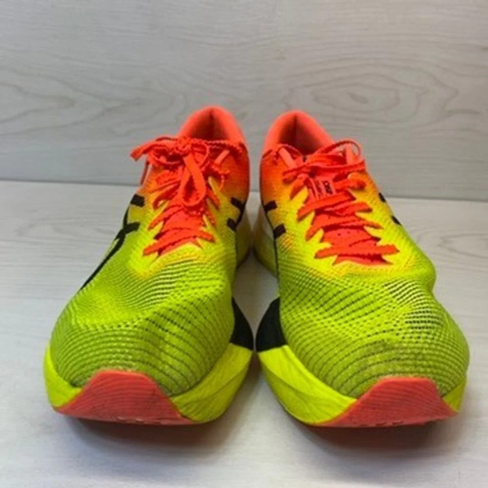 ASICS Mens 10 Metaspeed Sky+ Paris Shoes Neon Yellow Orange 1013A123 Racing